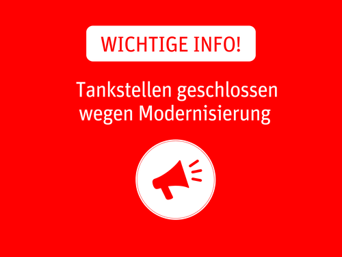 Tankstelle vorübergehen geschlossen wegen Modernisierung der Automaten